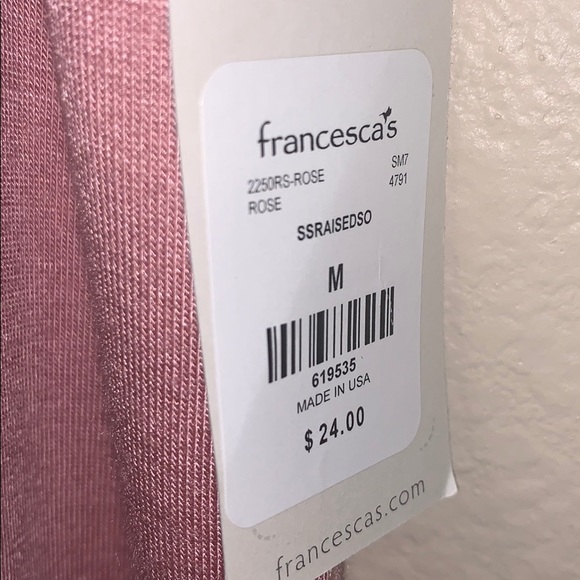 FRANCESCA’S mauve pink cold shoulder tee. NWT - Picture 3 of 8
